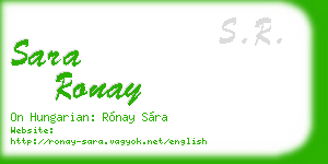 sara ronay business card